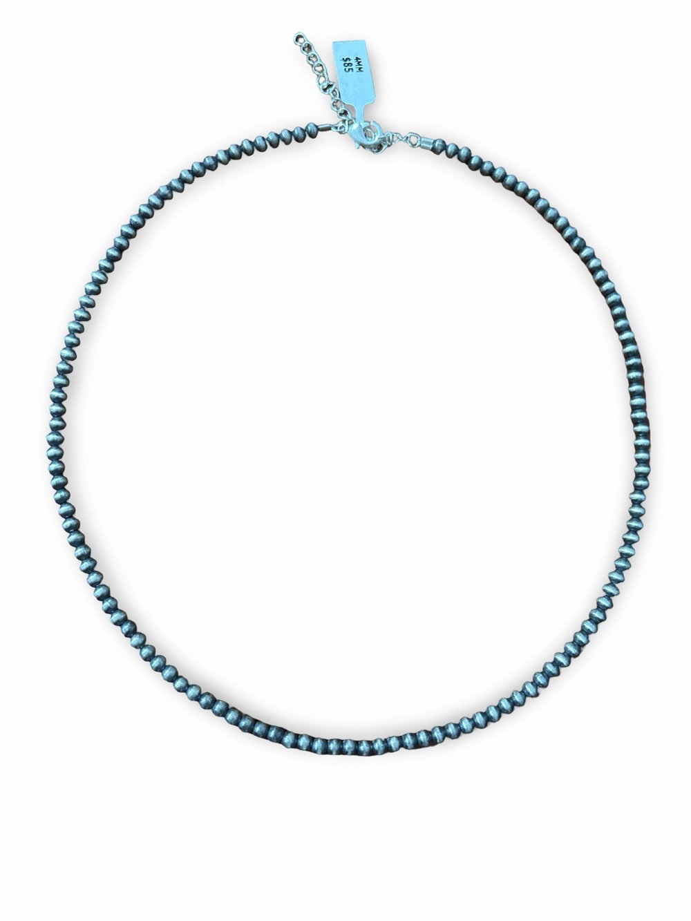 4mm Silver Plated on Brass Pearls 17in